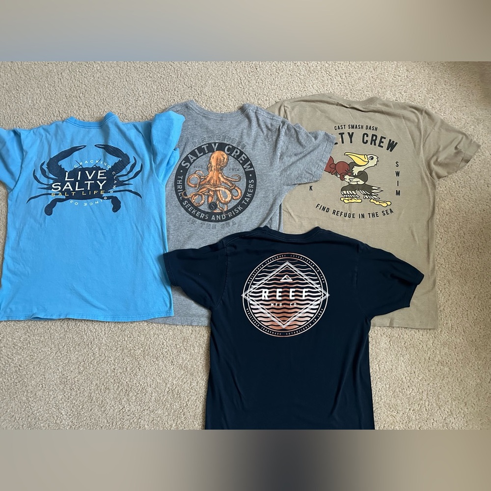 Salt Life Kids Shirts - Blue, Gray, Tan, Black